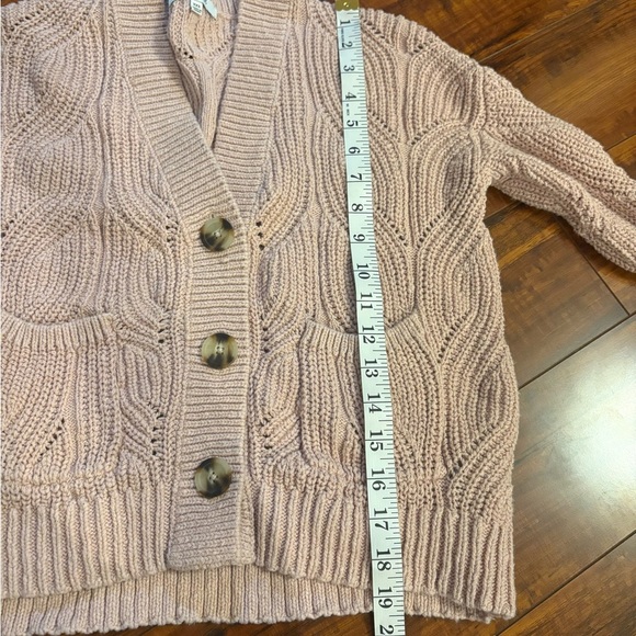 Madewell Mauve Pink Hillview pink cotton crochet knit Cardigan size xxs - Picture 13 of 16